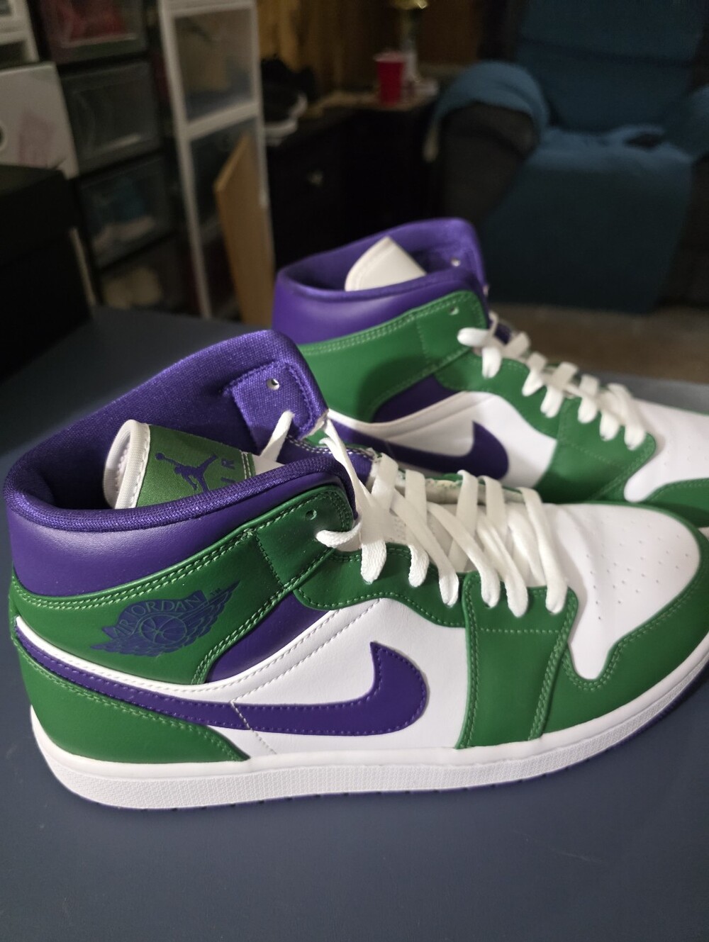 Jordan 1 High "Incredible Hulk" Green & Purple High-Top Sneakers Size 10.5 New